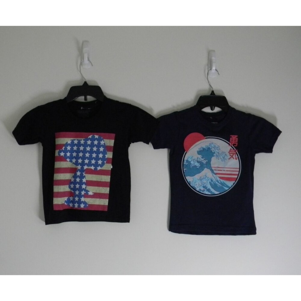 Lot of 2 Boys 4/5 Red White Blue Patriotic Tees Peanuts Snoopy NWOT